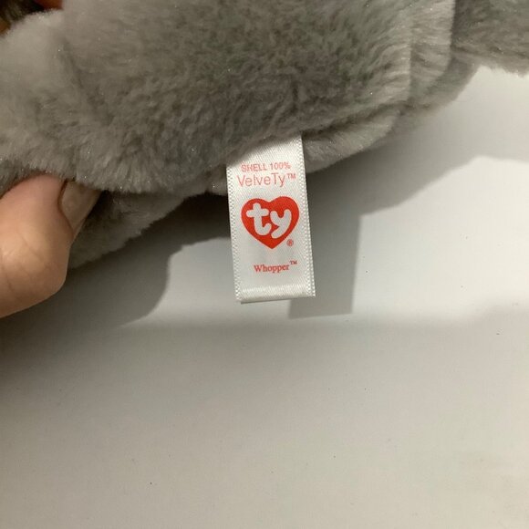 Vtg Ty Beanie Boos Whopper The Elephant Gray Plush Toy 10.5" Stuffed Animal - Picture 4 of 7